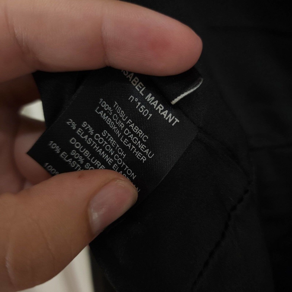 Isabel Marant Womens Dress Diana Black Lamb Leather Studded Strapless Mini Y2K 8 - Picture 12 of 12